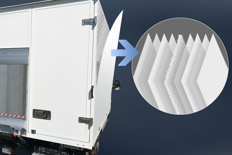Panel de nido de abeja de fibra de vidrio para carrocerías de camiones