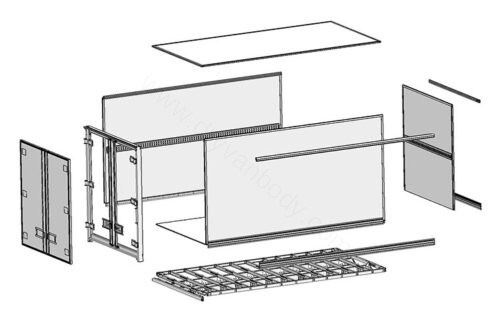 Kits CKD de carrosseries de camions pour le transport de marchandises sèches